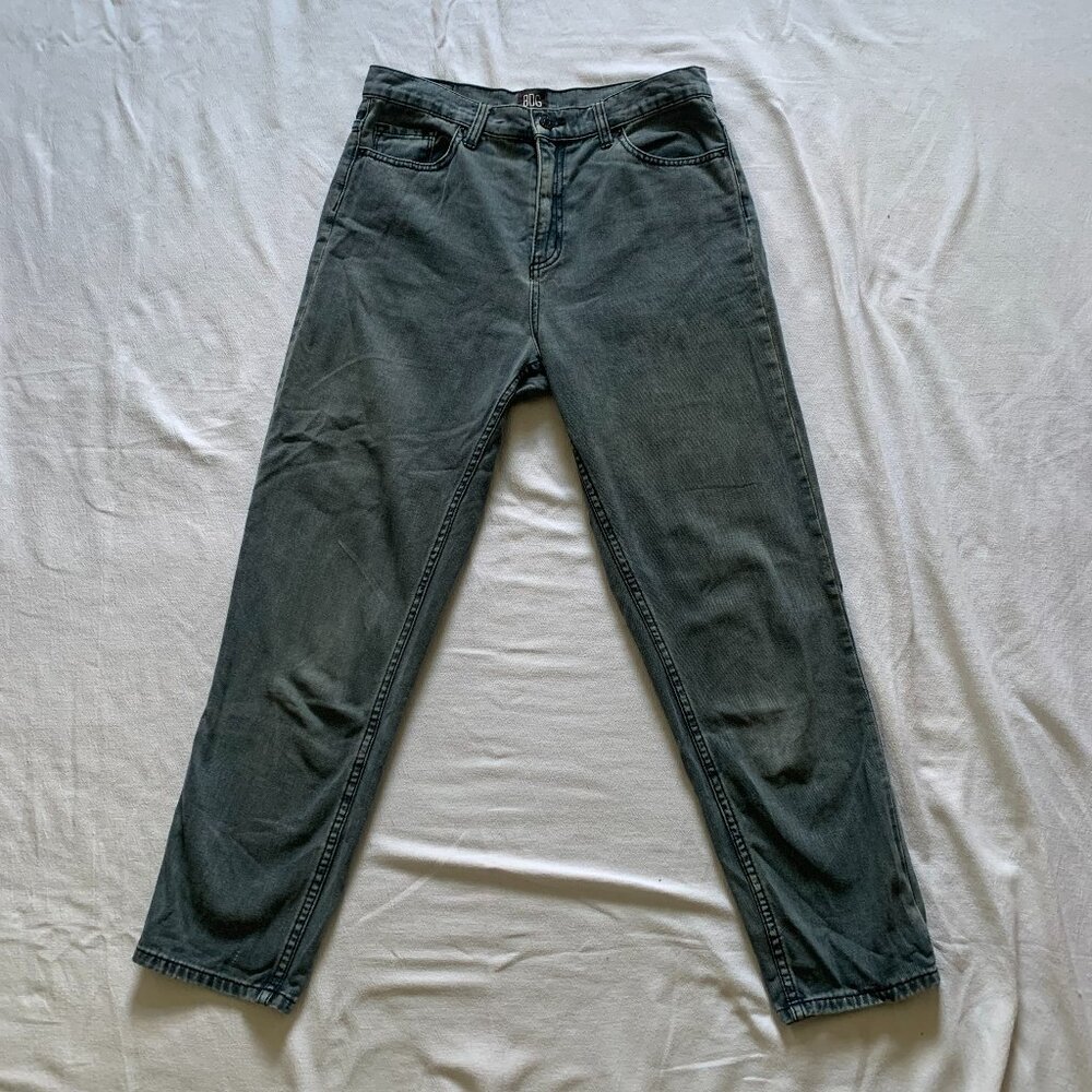 BDG Women's Blue Baggy High-Rise Straight Leg Jeans With Light Acid Wash Size 29